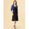 imageAllegra K Womens Elegant 34 Sleeve Sheer Floral Lace Shrug TopCobalt Blue