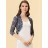 imageAllegra K Womens Elegant 34 Sleeve Sheer Floral Lace Shrug TopDark Gray