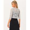 imageAllegra K Womens Elegant 34 Sleeve Sheer Floral Lace Shrug TopFog Grey