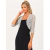 imageAllegra K Womens Elegant 34 Sleeve Sheer Floral Lace Shrug TopFog Grey