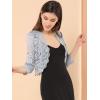 imageAllegra K Womens Elegant 34 Sleeve Sheer Floral Lace Shrug TopGray