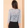 imageAllegra K Womens Elegant 34 Sleeve Sheer Floral Lace Shrug TopGray