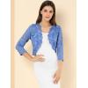 imageAllegra K Womens Elegant 34 Sleeve Sheer Floral Lace Shrug TopGray Blue