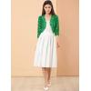 imageAllegra K Womens Elegant 34 Sleeve Sheer Floral Lace Shrug TopGreen