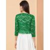 imageAllegra K Womens Elegant 34 Sleeve Sheer Floral Lace Shrug TopGreen