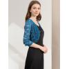 imageAllegra K Womens Elegant 34 Sleeve Sheer Floral Lace Shrug TopLake Blue