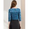 imageAllegra K Womens Elegant 34 Sleeve Sheer Floral Lace Shrug TopLake Blue