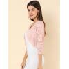 imageAllegra K Womens Elegant 34 Sleeve Sheer Floral Lace Shrug TopLight Pink