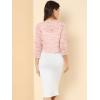 imageAllegra K Womens Elegant 34 Sleeve Sheer Floral Lace Shrug TopLight Pink