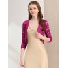 imageAllegra K Womens Elegant 34 Sleeve Sheer Floral Lace Shrug TopMulberryred