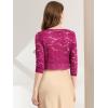 imageAllegra K Womens Elegant 34 Sleeve Sheer Floral Lace Shrug TopMulberryred