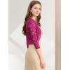 imageAllegra K Womens Elegant 34 Sleeve Sheer Floral Lace Shrug TopMulberryred