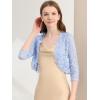 imageAllegra K Womens Elegant 34 Sleeve Sheer Floral Lace Shrug TopNight Blue