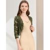 imageAllegra K Womens Elegant 34 Sleeve Sheer Floral Lace Shrug TopOlive Green