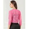 imageAllegra K Womens Elegant 34 Sleeve Sheer Floral Lace Shrug TopPink