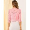 imageAllegra K Womens Elegant 34 Sleeve Sheer Floral Lace Shrug TopPinks