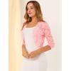 imageAllegra K Womens Elegant 34 Sleeve Sheer Floral Lace Shrug TopPinks