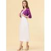 imageAllegra K Womens Elegant 34 Sleeve Sheer Floral Lace Shrug TopRose Purple