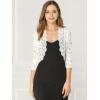 imageAllegra K Womens Elegant 34 Sleeve Sheer Floral Lace Shrug TopWhite