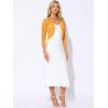 imageAllegra K Womens Elegant 34 Sleeve Sheer Floral Lace Shrug TopYellow