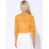 imageAllegra K Womens Elegant 34 Sleeve Sheer Floral Lace Shrug TopYellow