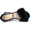 imageAllegra K Womens Espadrille Platform Heels Faux Fur Wedge SandalsBlack