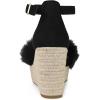 imageAllegra K Womens Espadrille Platform Heels Faux Fur Wedge SandalsBlack