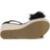 imageAllegra K Womens Espadrille Platform Heels Faux Fur Wedge SandalsBlack