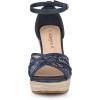 imageAllegra K Womens Espadrilles Lace Wedges Wedge SandalsDeep Blue