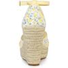 imageAllegra K Womens Espadrilles Lace Wedges Wedge SandalsYellow Flower
