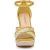 imageAllegra K Womens Espadrilles Lace Wedges Wedge SandalsYellow Green