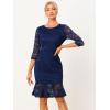 imageAllegra K Womens Fishtail Dresses 34 Sleeve Elegant Evening Cocktail Lace DressDark Blue