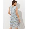 imageAllegra K Womens Floral Print Summer ALine Below Knee Length Sleeveless Pleated DressBlue