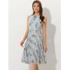 imageAllegra K Womens Floral Print Summer ALine Below Knee Length Sleeveless Pleated DressBlue