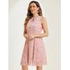 imageAllegra K Womens Floral Print Summer ALine Below Knee Length Sleeveless Pleated DressLight Pink