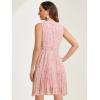imageAllegra K Womens Floral Print Summer ALine Below Knee Length Sleeveless Pleated DressLight Pink