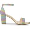 imageAllegra K Womens Gradient Glitter Heels Chunky Heels SandalsColorful