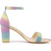 imageAllegra K Womens Gradient Glitter Heels Chunky Heels SandalsColorful