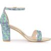 imageAllegra K Womens Gradient Glitter Heels Chunky Heels SandalsGreen