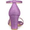 imageAllegra K Womens Gradient Glitter Heels Chunky Heels SandalsPurple