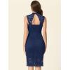 imageAllegra K Womens Lace Bodycon Dress Wedding Guest Elegant Sleeveless Cut Out Back Cocktail Party Sheath DressBlue