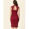 imageAllegra K Womens Lace Bodycon Dress Wedding Guest Elegant Sleeveless Cut Out Back Cocktail Party Sheath DressWine