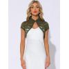 imageAllegra K Womens Lace Cardigan Stand Collar Short Elegant Shrug Open Front Cropped Bolero CardiganArmy Green
