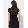 imageAllegra K Womens Lace Cardigan Stand Collar Short Elegant Shrug Open Front Cropped Bolero CardiganBlack