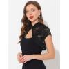imageAllegra K Womens Lace Cardigan Stand Collar Short Elegant Shrug Open Front Cropped Bolero CardiganBlack