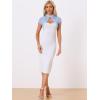 imageAllegra K Womens Lace Cardigan Stand Collar Short Elegant Shrug Open Front Cropped Bolero CardiganBlue