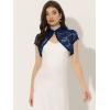 imageAllegra K Womens Lace Cardigan Stand Collar Short Elegant Shrug Open Front Cropped Bolero CardiganDark Blue