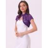 imageAllegra K Womens Lace Cardigan Stand Collar Short Elegant Shrug Open Front Cropped Bolero CardiganDark Purple