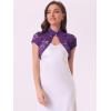 imageAllegra K Womens Lace Cardigan Stand Collar Short Elegant Shrug Open Front Cropped Bolero CardiganDark Purple