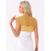imageAllegra K Womens Lace Cardigan Stand Collar Short Elegant Shrug Open Front Cropped Bolero CardiganGinger Yellow